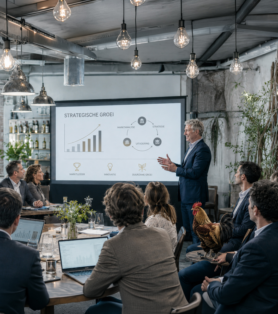 Zakelijke presentatie in De Stadskamer
